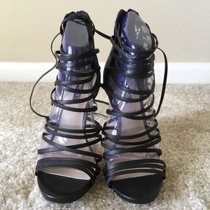 Shoemint Marcel Black Strappy Sandals, Sz. 6